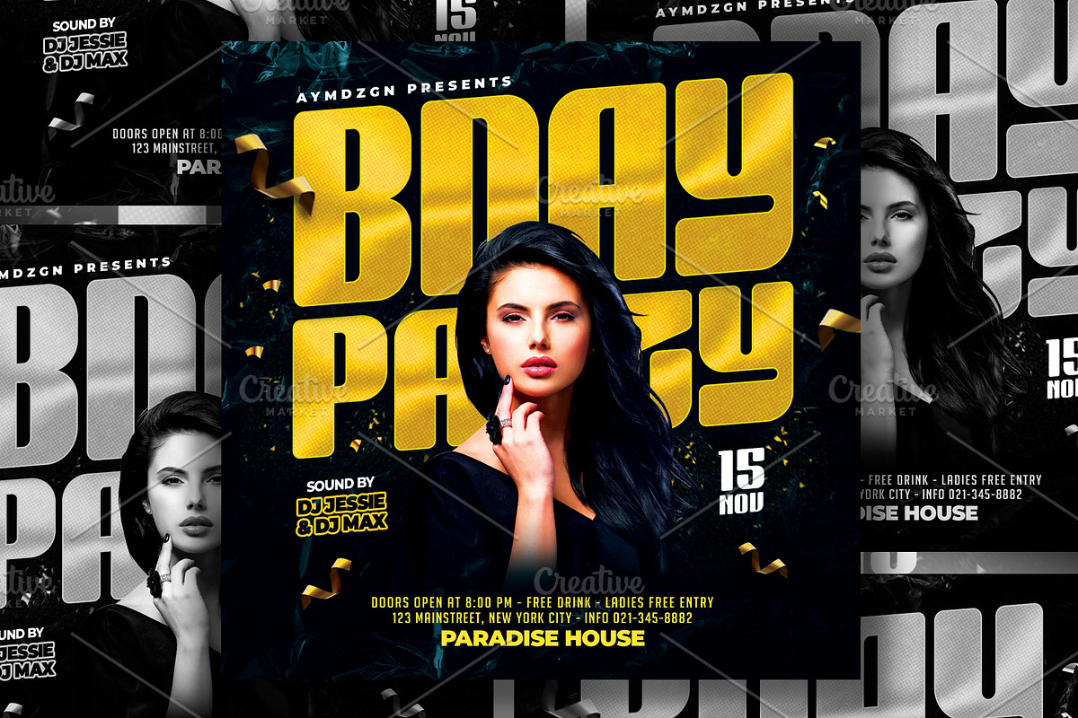 Birthday Party Flyer, a Flyer Template by AyumaDesign (Photo 2 of 2)