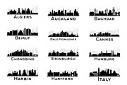30 City Skyline Silhouettes Set 4, an Illustration by Booblgum (Thumbnail 2 of 6)