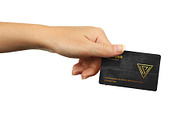 Business Card in a Hand Mockup, an Advertising Mockup by Green Art (Thumbnail 1 of 4)