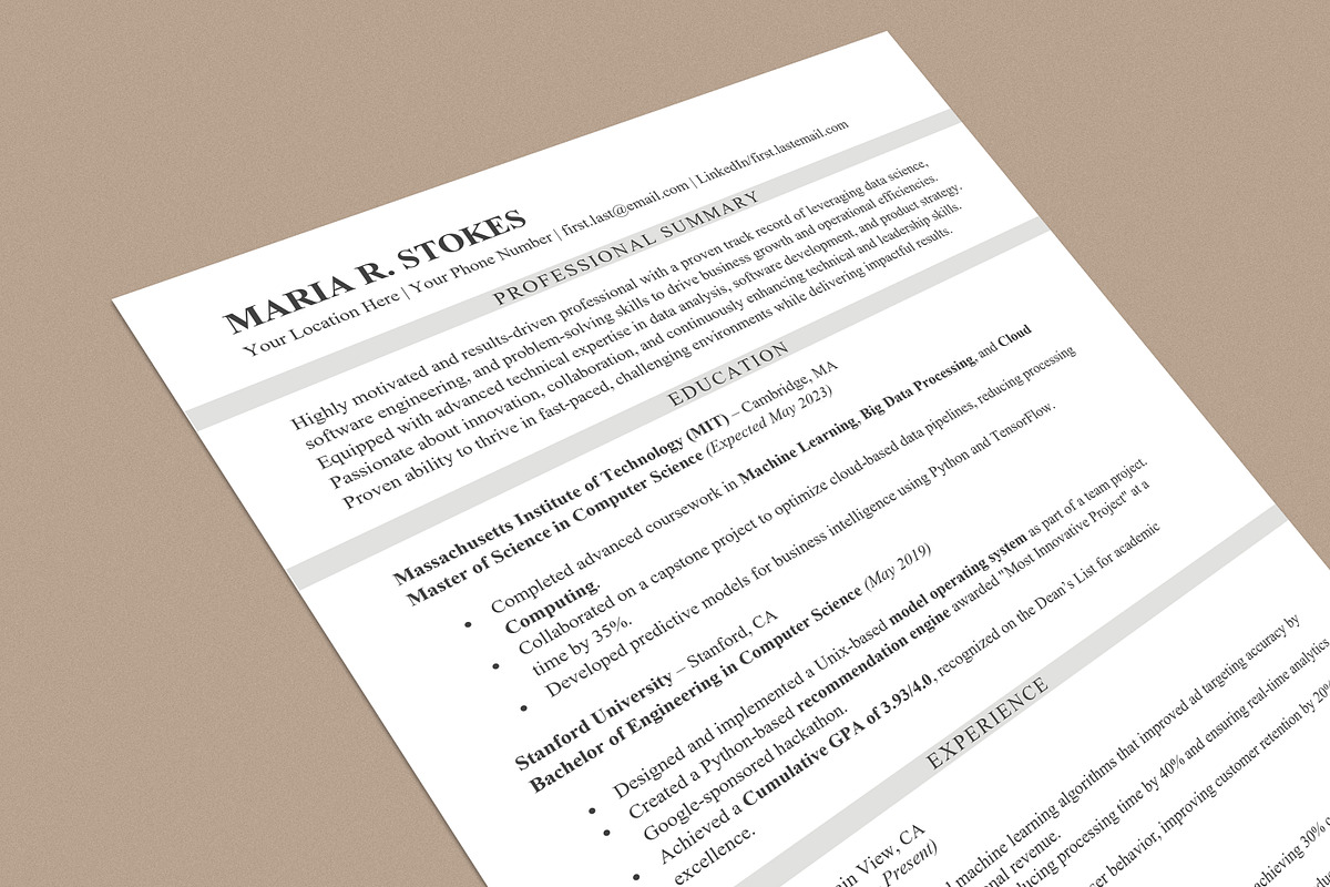 ATS Resume / CV preview 5