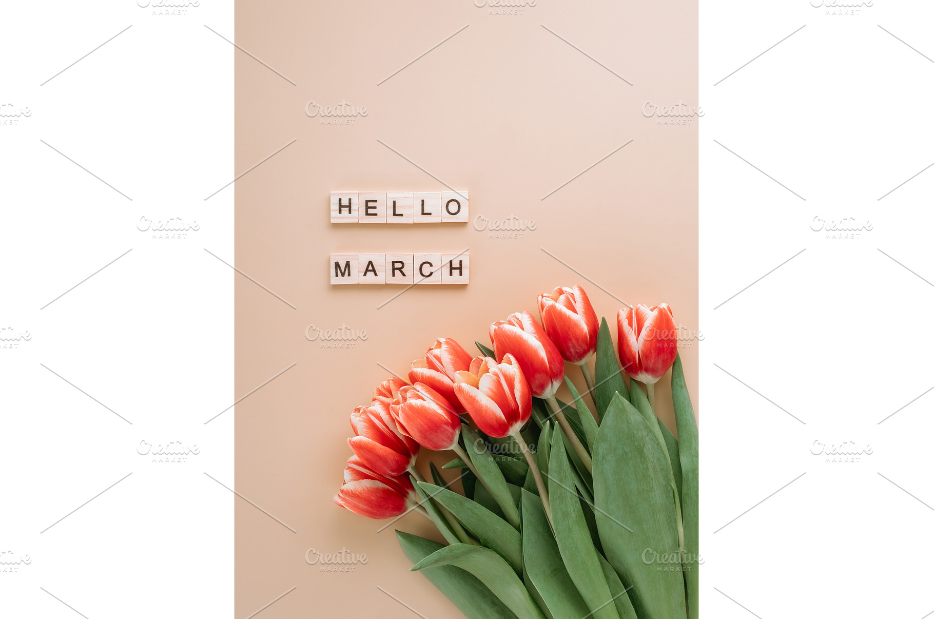Hello march concept on peach fuzz, a Holiday Photo by Fascinadora