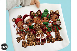 Leopard Gingerbread Girls PNG, a Seasonal Illustration by designcity5