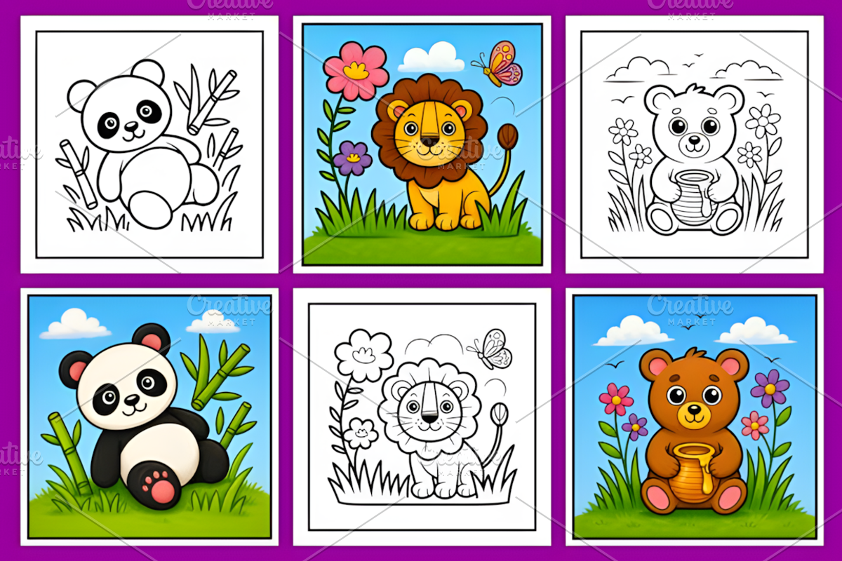 Wild Animals Coloring Book, an Animal Illustration by Coco Bloom (Photo 2 of 5)