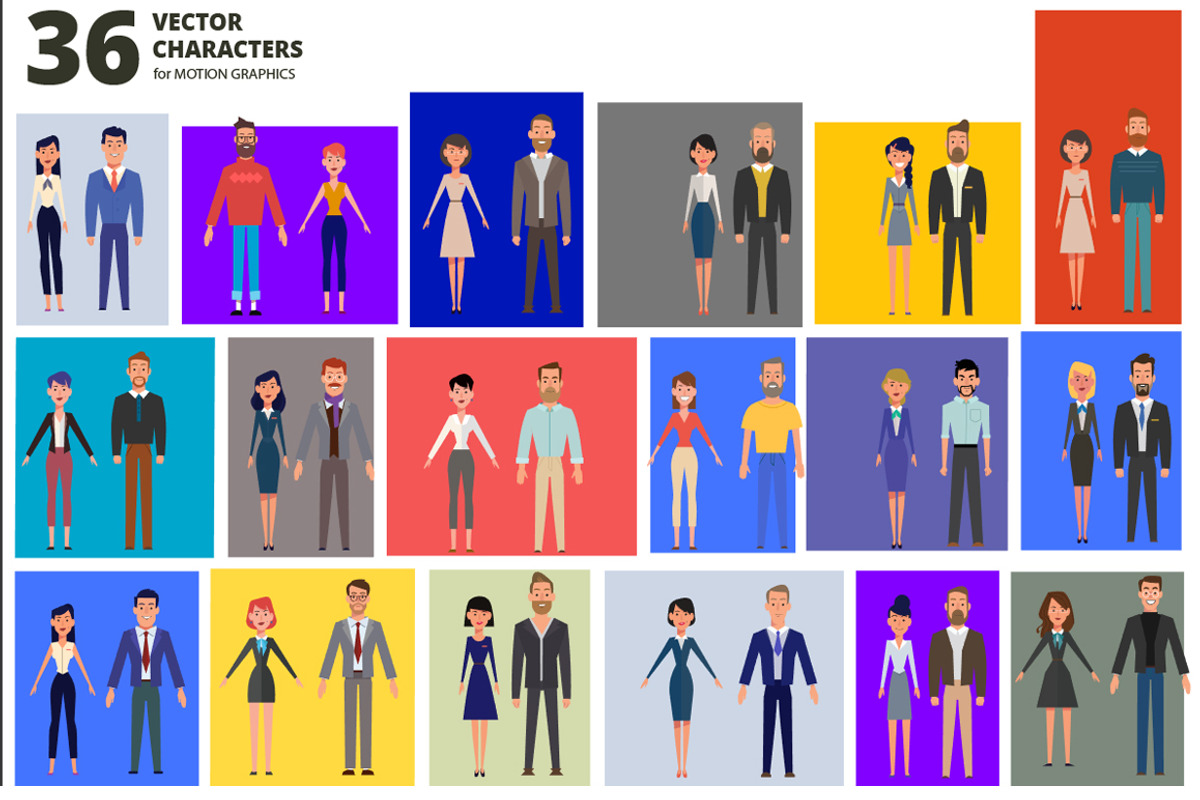 36 vector characters, a Graphic by AnnArk | Creative Market