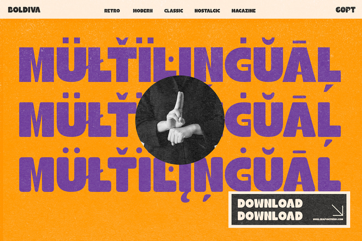 Boldiva Retro Font, a Sans Serif Font by Graphicfresh (Photo 8 of 9)