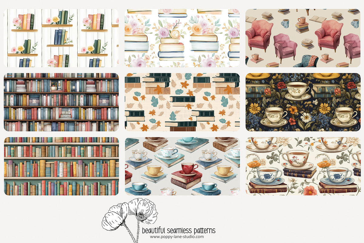 80 books seamless pattern, a Pattern Graphic by Poppy Lane Studio (Photo 6 of 11)