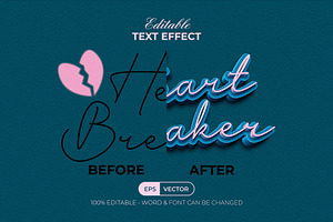 3D Text Effect Heartbreaker Style