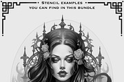 Gothic Girls tattoo flash bundle, a Brush Add-On by ProcreateInk (Thumbnail 2 of 11)