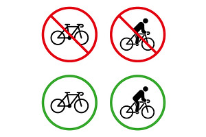 Man on Bike Forbidden Sign, an Object Illustration by Vector Creator