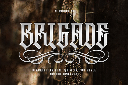 Brigade, a Blackletter Font by Muntab_Art