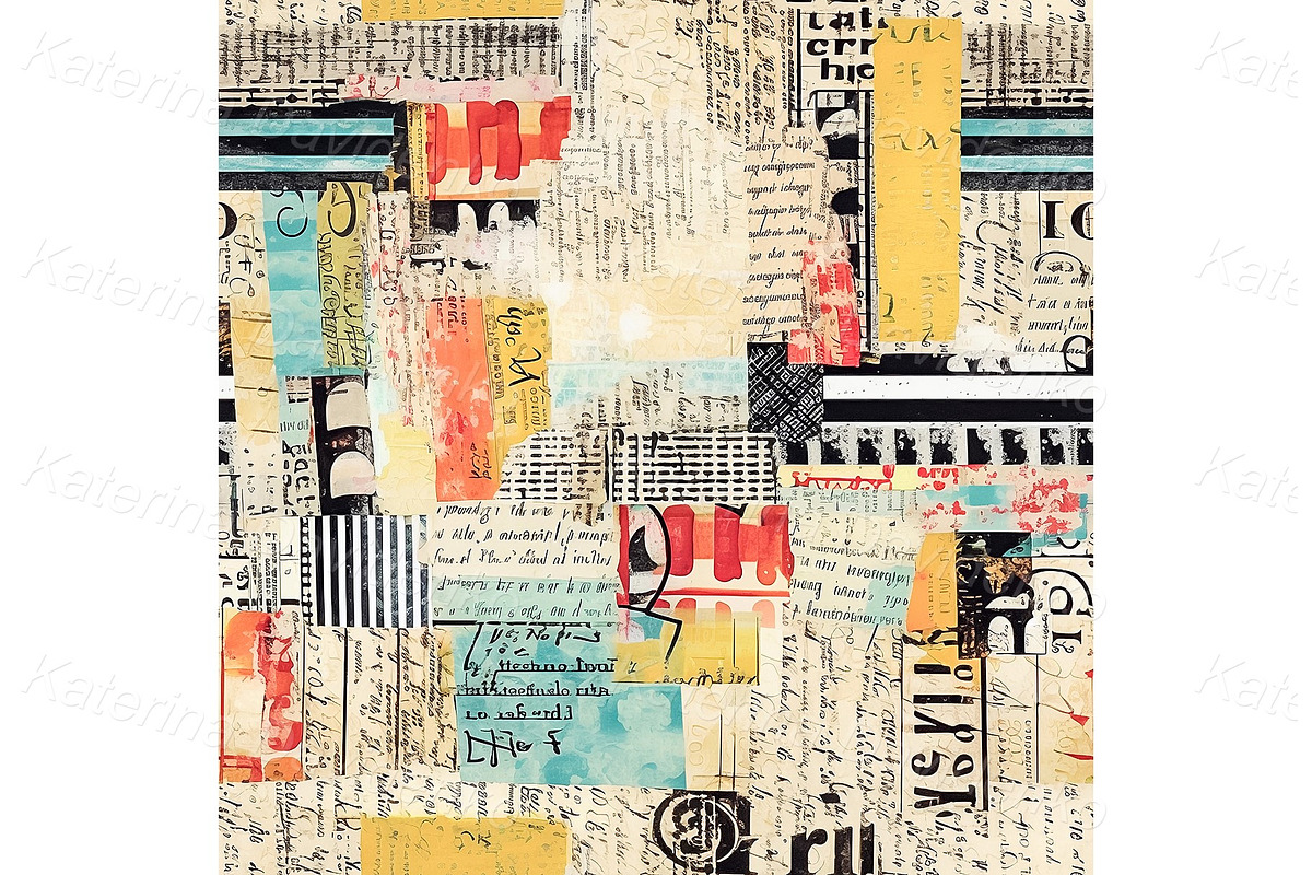 Mixed media art seamless patterns, a Pattern Graphic by Bubert Art