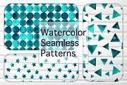 Watercolor Vector Seamless Patterns, a Pattern Graphic by Happiestsim (Thumbnail 3 of 4)