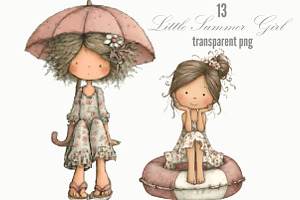 Little Summer Girl PNG Clipart, a Person Illustration by Designking
