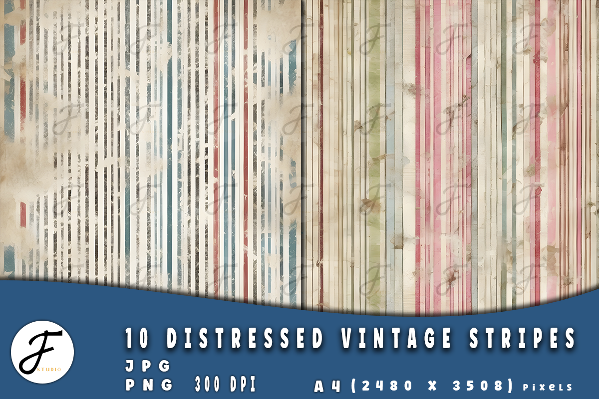 Distressed Vintage Stripes, a Texture Illustration by Joaquin Fernandez Studio (Photo 6 of 6)