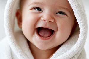 Cheerful and happy baby laughing