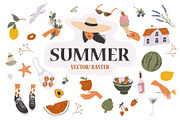 Summer Clipart Collection, a Decorative Illustration by OlgaBoncheva (Thumbnail 1 of 3)