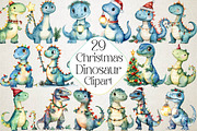 Christmas Funny Dinosaur Clipart Bun, an Illustration by DreamPrint404 (Thumbnail 1 of 6)