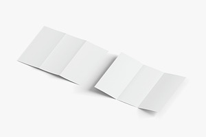 2 White Unfolded Booklets 3D Model