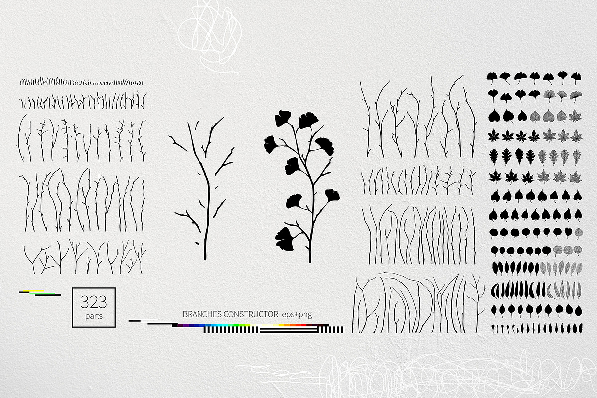 Modern graphic elements. Art leaves, an Object Graphic by white angel arts (Photo 8 of 19)