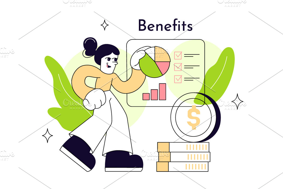 6 Benefits Vector Illustration, a Finance Illustration by denayunebgt (Photo 3 of 3)