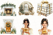 White & Gold Christmas Clipart, an Illustration by OK Design (Thumbnail 5 of 5)