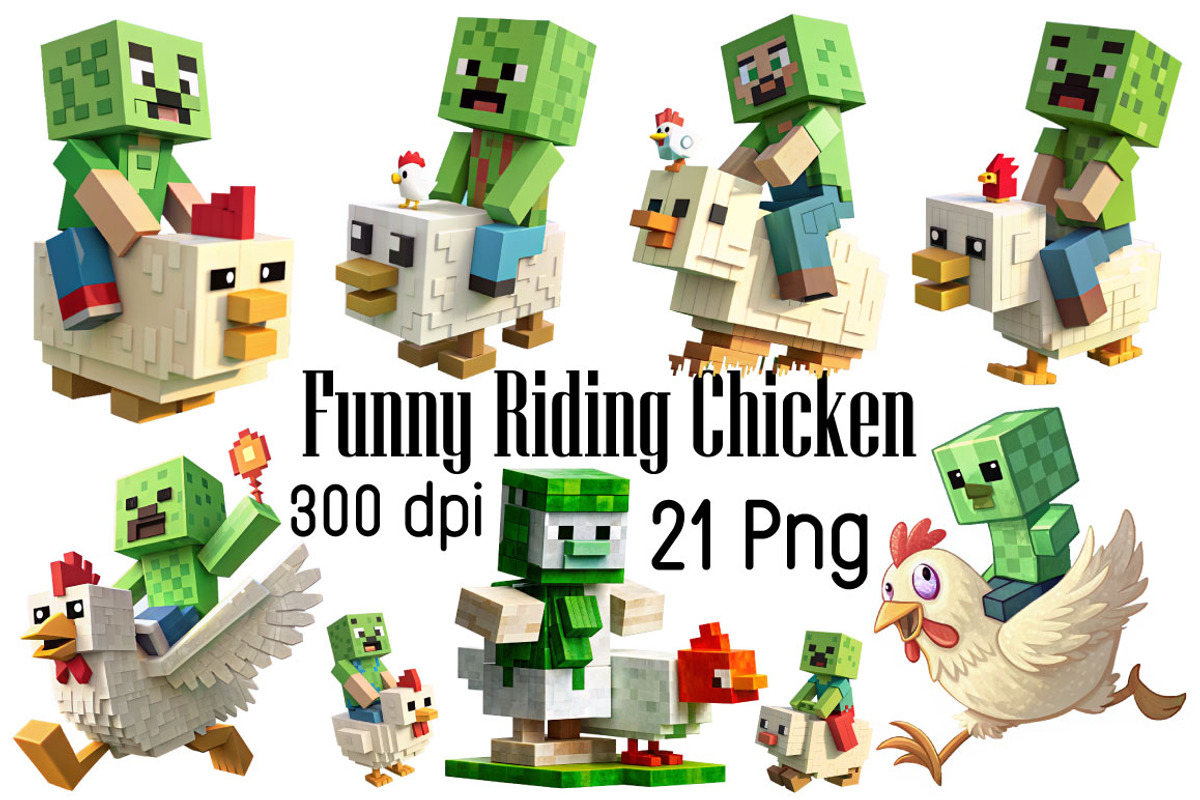 Funny Riding Chicken, Cute Gaming,, an Object Graphic by DollarSmart