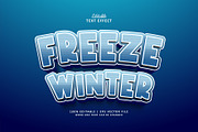 Text Effect Freeze Winter, a Layer Style Add-On by Navy Graphic (Thumbnail 1 of 2)