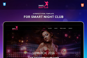Night Club One Page HTML Template