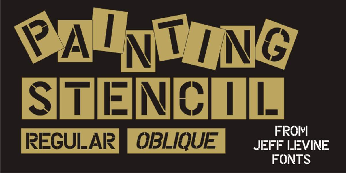 Painting Stencil JNL, a Sans Serif Font by Jeff Levine Fonts