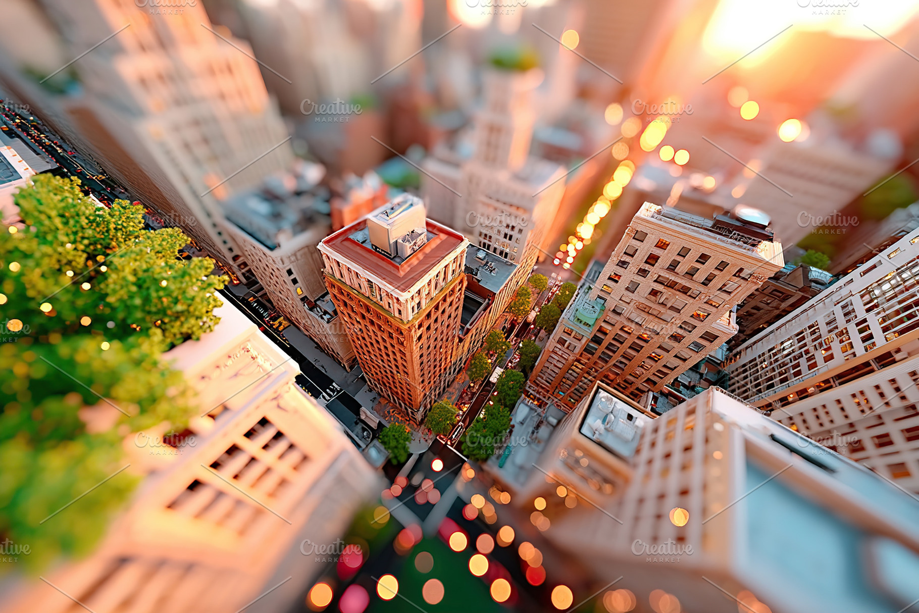 City skyline view during sunset showcasing vibrant urban architecture and bustl, an Architecture Photo by AlyaAnd
