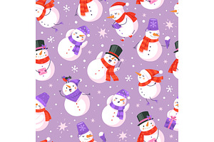 Snowman seamless pattern. New year, an Object Graphic by YummyBuum