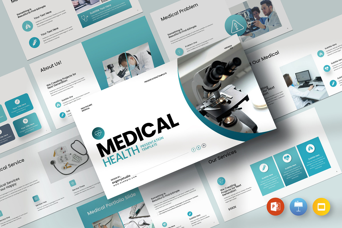 Medical Health Presentation Template, a Presentation Template by evgenystudio (Photo 1 of 8)