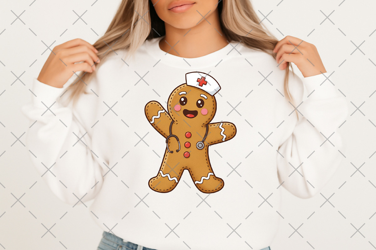 Gingerbread Christmas Nurse Doctor, an Illustration by Craft Nest (Photo 2 of 6)