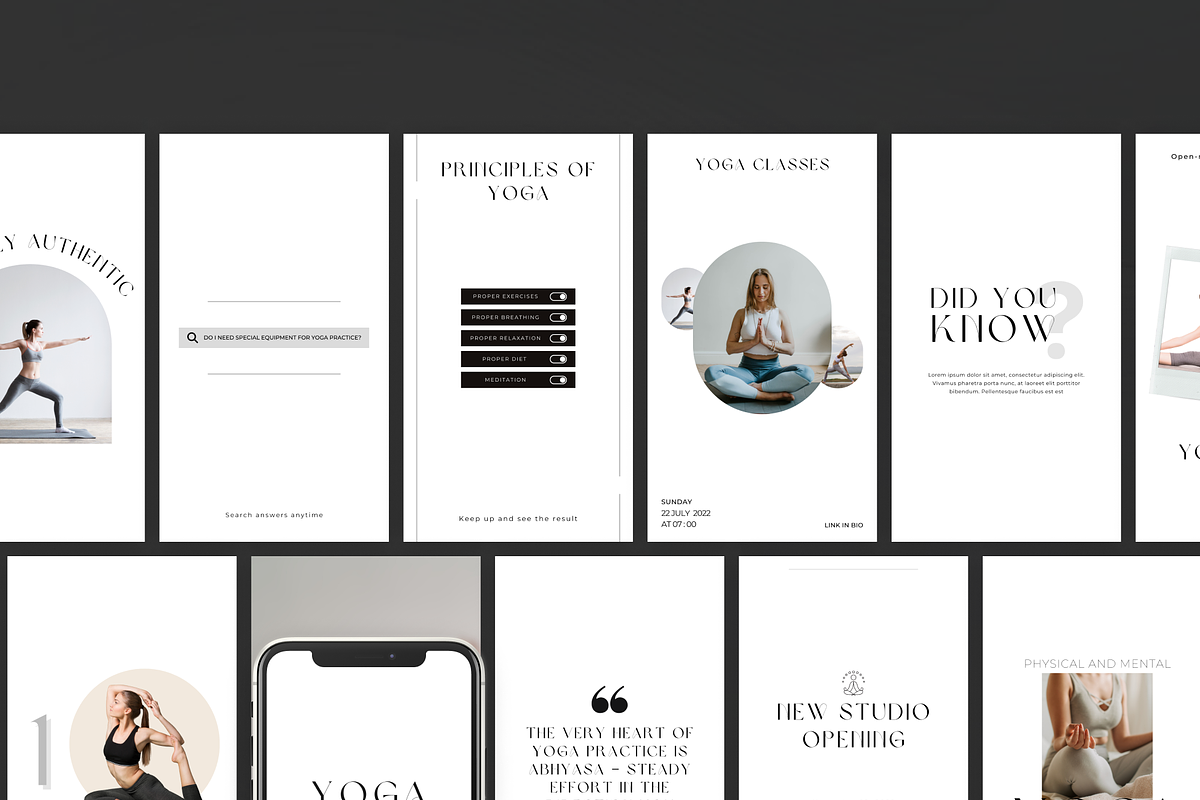 Yoga Canva InstagramTemplates, a Social Media Template by VeliusCreativeStudio (Photo 4 of 8)