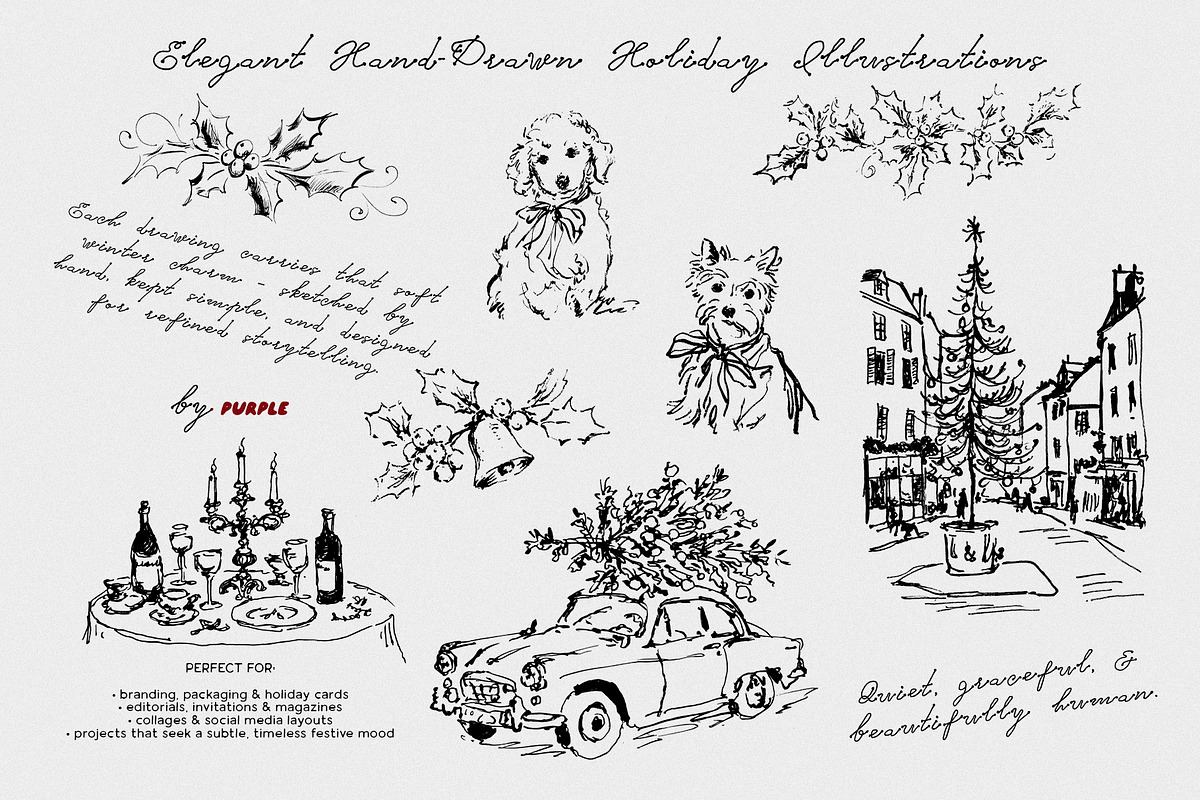 A Line for Christmas, a Seasonal Illustration by Purple (Photo 7 of 13)