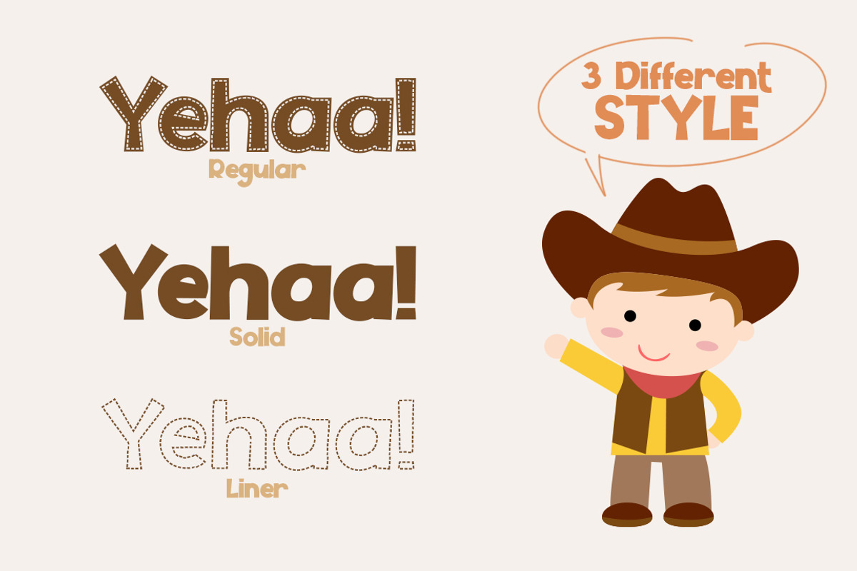Yehaa! Layered Font preview 5