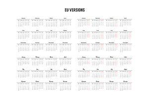 2024 Year Calendar Template. V3