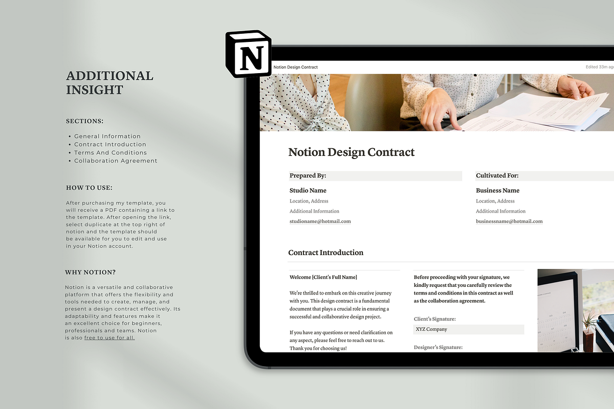 Notion Design Contract Template, a Templates & Theme by Swyn.Studio (Photo 6 of 6)