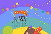 Cute Bear riding Bicycle, an Animal Illustration by Maria Starus (Thumbnail 3 of 3)