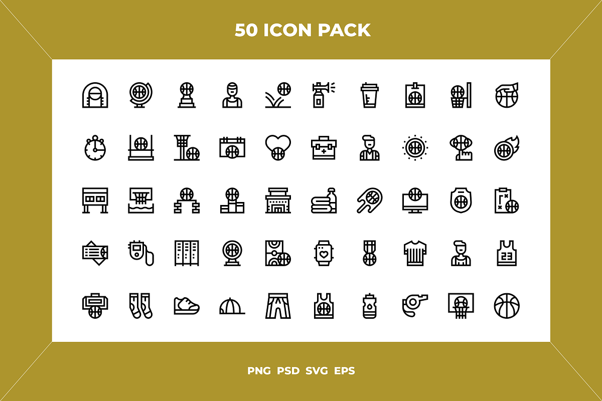 Basketball icons, an Outline Icon by Wencory (Photo 1 of 2)