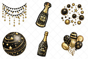 Gliteer New Year Clipart, an Illustration by SinaCreation (Thumbnail 3 of 7)