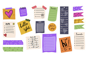 Doodle paper notes, a Finance Illustration by alexdndz