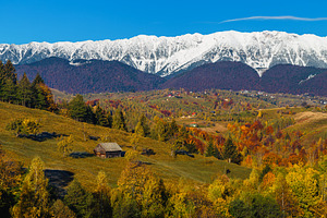 Autumn scenery with snowy mountains, a Nature Photo by Alpine Dreams