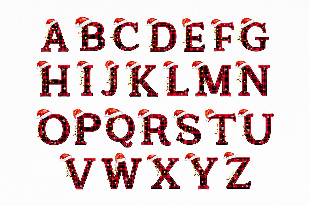 Christmas Plaid Alphabet Clipart, a Decorative Illustration by SvetaArtStore (Photo 8 of 10)