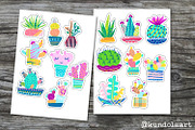 Stickers cute cactus, succulent, PNG, a Stationery Template by KundolaArt (Thumbnail 2 of 3)