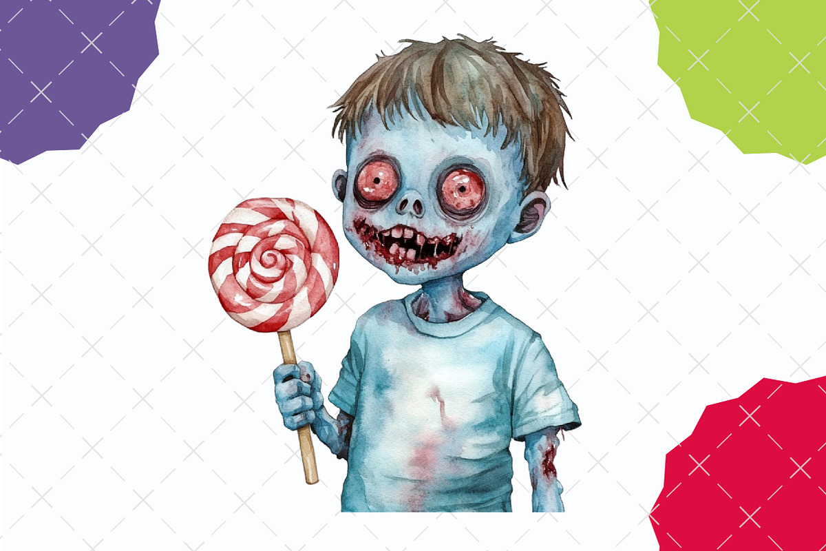 Quirky Halloween Boy Clipart Zombie, an Illustration by designcity5 (Photo 4 of 5)