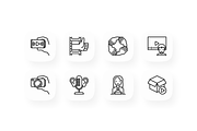 Video Blogging 16 Thin Line Icons, an Outline Icon by Alex Blogoodf (Thumbnail 2 of 5)