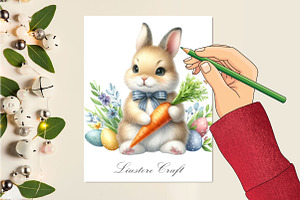 Watercolor Easter Bunny Clipart