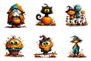Whimsical Halloween Clipart, a Seasonal Illustration by CreationArt (Thumbnail 4 of 5)