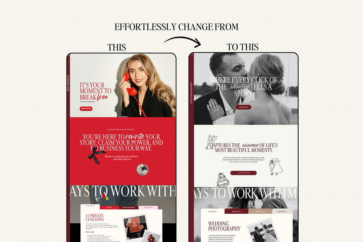 Bold Red Showit Template for Coaches preview 7
